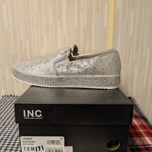 INC Lennaf Silver Bling Slip-On Shoes - Size 7.5